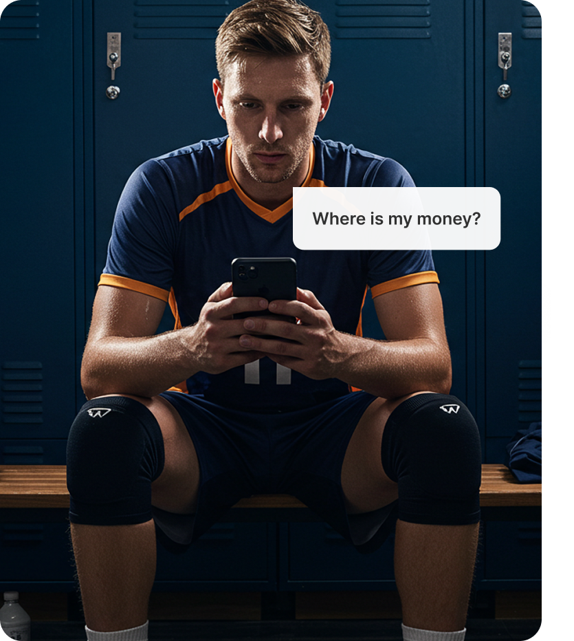 Athlete payment challenges illustration